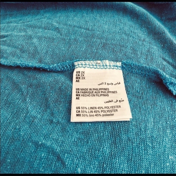 NEW $50 INC International Concepts Aqua Tank Top Sleeveless V-Neck Plus 2X - Picture 5 of 6